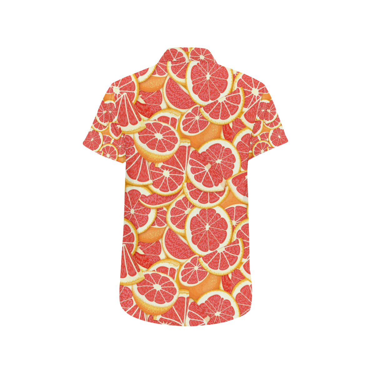 Grapefruit Pattern Print Design GF02 Men's Short Sleeve Button Up Shirt