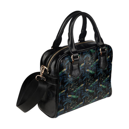 Rainforest Peacock Pattern Print Design A04 Shoulder Handbag