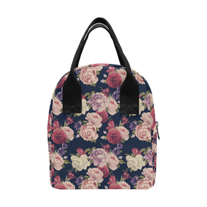 Peony Pattern Print Design PE03 Insulated Lunch Bag