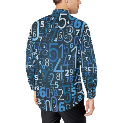 Number Pattern Print Design A02 Men's Long Sleeve Shirt