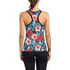 Red Hibiscus Blue Scene Women's Racerback Tank Top