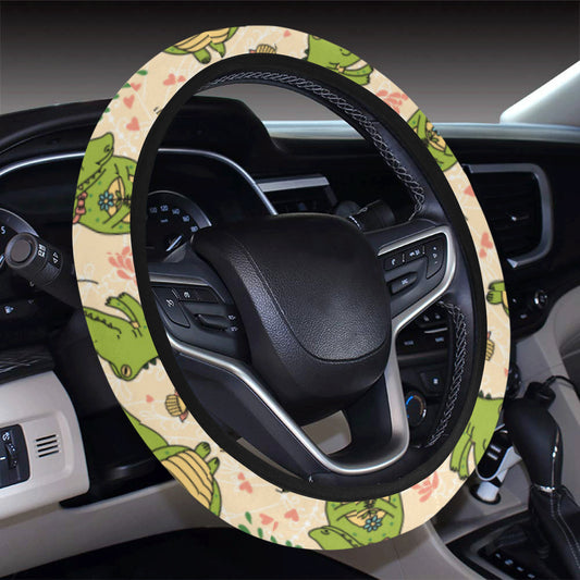 Alligator Pattern Print Design 01 Steering Wheel Cover with Elastic Edge