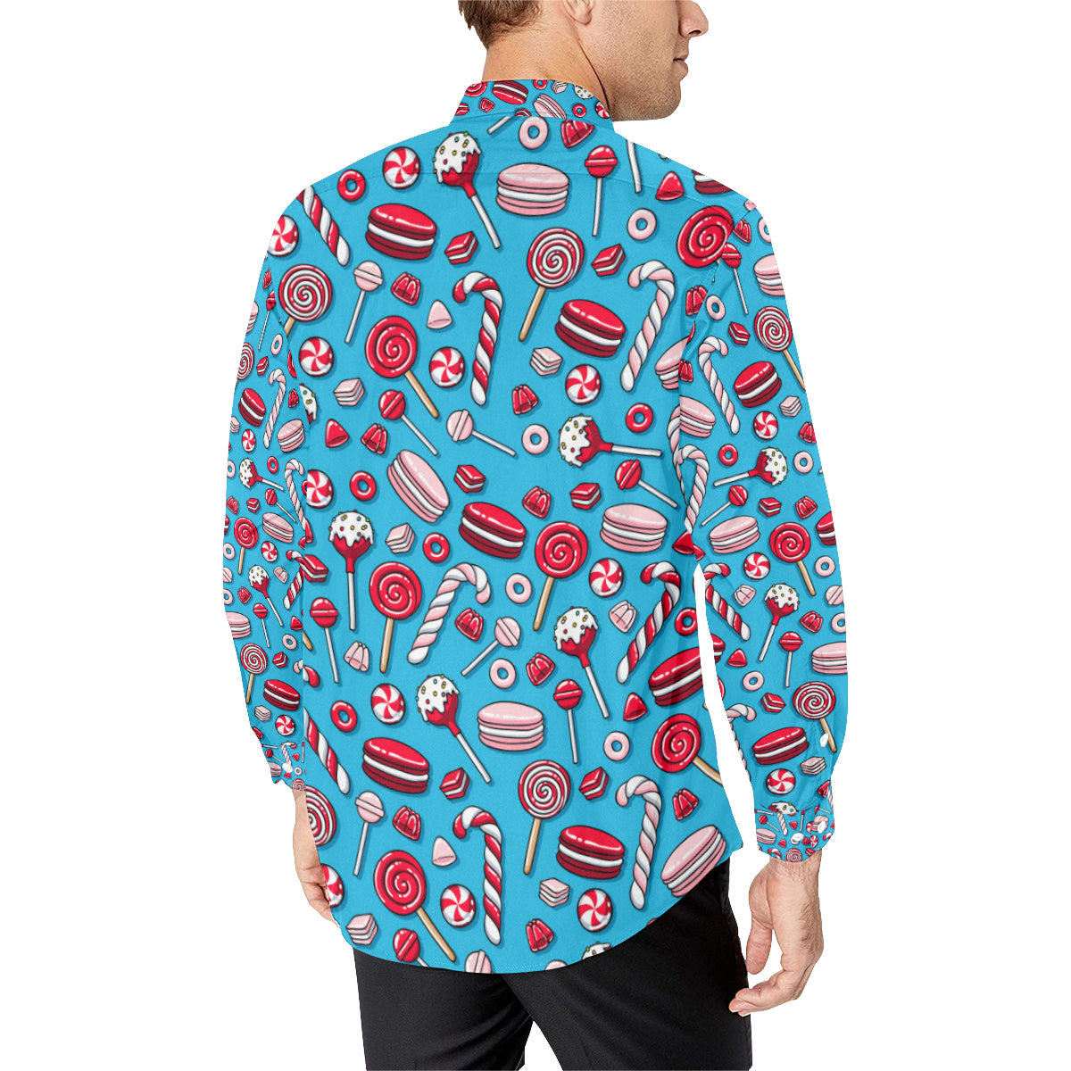 Candy Pattern Print Design 05 Men's Long Sleeve Shirt