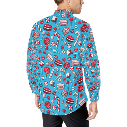 Candy Pattern Print Design 05 Men's Long Sleeve Shirt