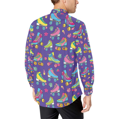 Roller skate Colorful Pattern Print Design A05 Men's Long Sleeve Shirt