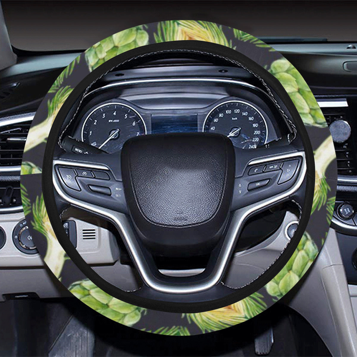 Artichoke Pattern Print Design 01 Steering Wheel Cover with Elastic Edge