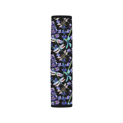 Lavender Dragonfly Pattern Print Design LV03 Car Seat Belt Cover