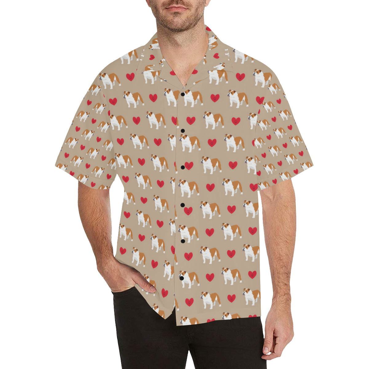 Bulldogs Pattern Print Design 02 Men's Hawaiian Shirt