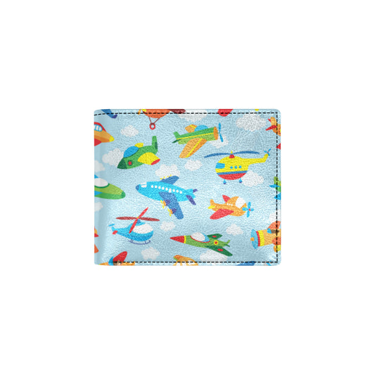 Airplane Colorful Pattern Print Design 01 Men's ID Card Wallet