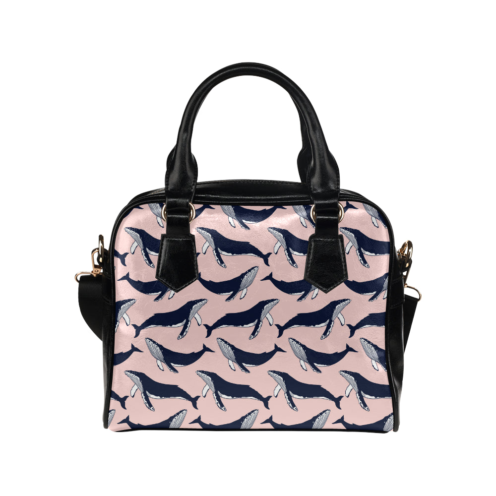 Humpback Whale Pattern Print Design 02 Shoulder Handbag