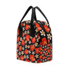 Red Hibiscus Pattern Print Design HB022 Insulated Lunch Bag