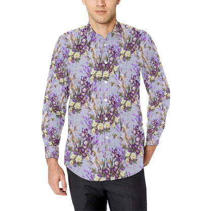 Iris Pattern Print Design IR07 Men's Long Sleeve Shirt