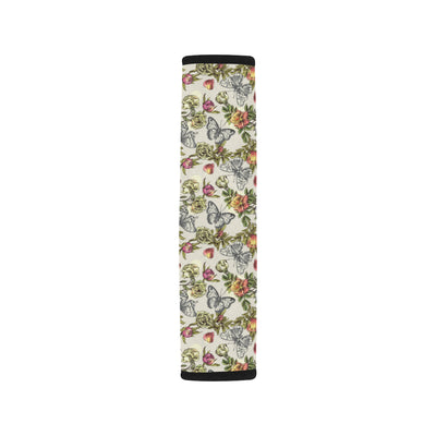 Butterfly Flower Pattern Print Design 06 Car Seat Belt Cover