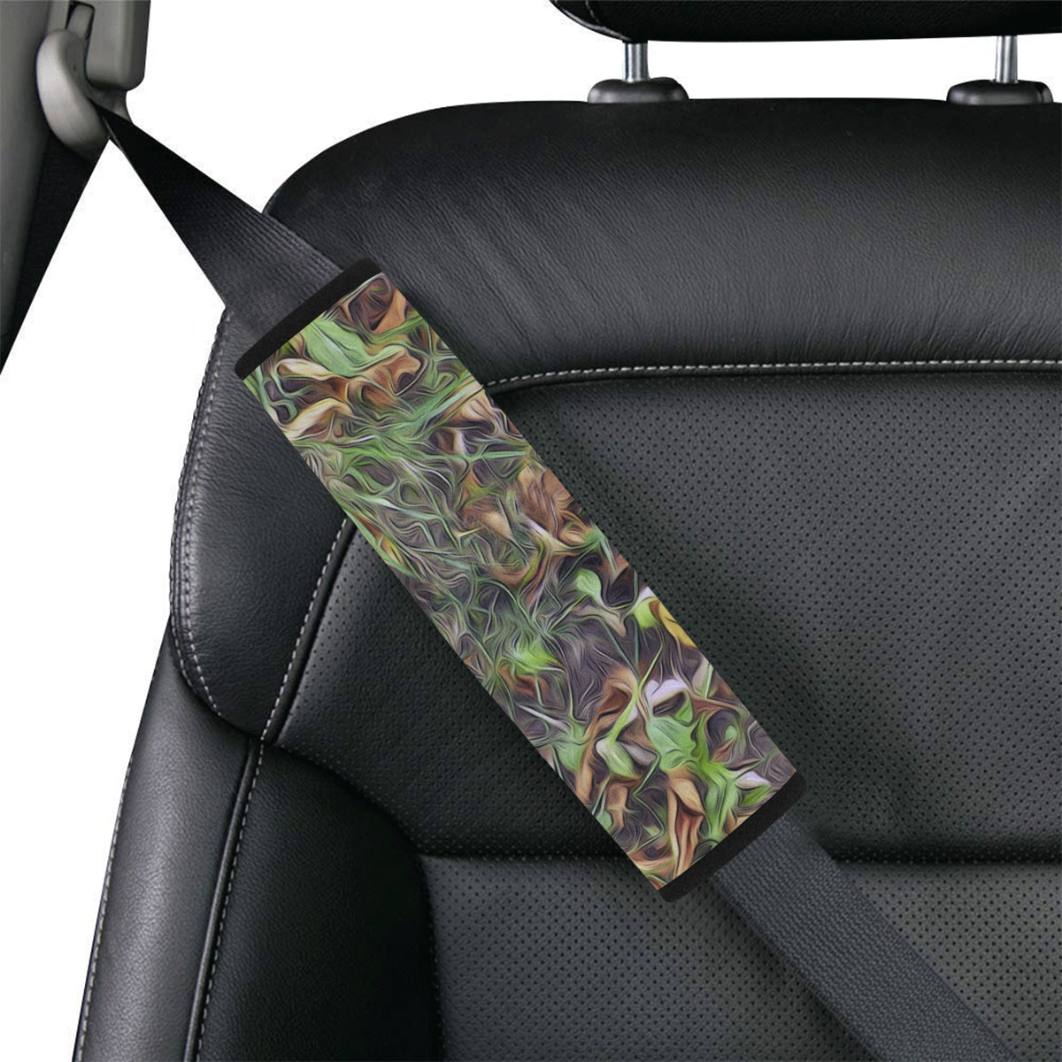 Camouflage Realistic Tree Print Car Seat Belt Cover