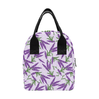 Lavender Pattern Print Design LV02 Insulated Lunch Bag