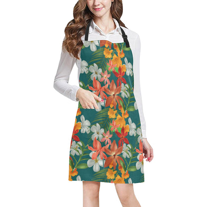 Amaryllis Pattern Print Design AL06 Apron with Pocket