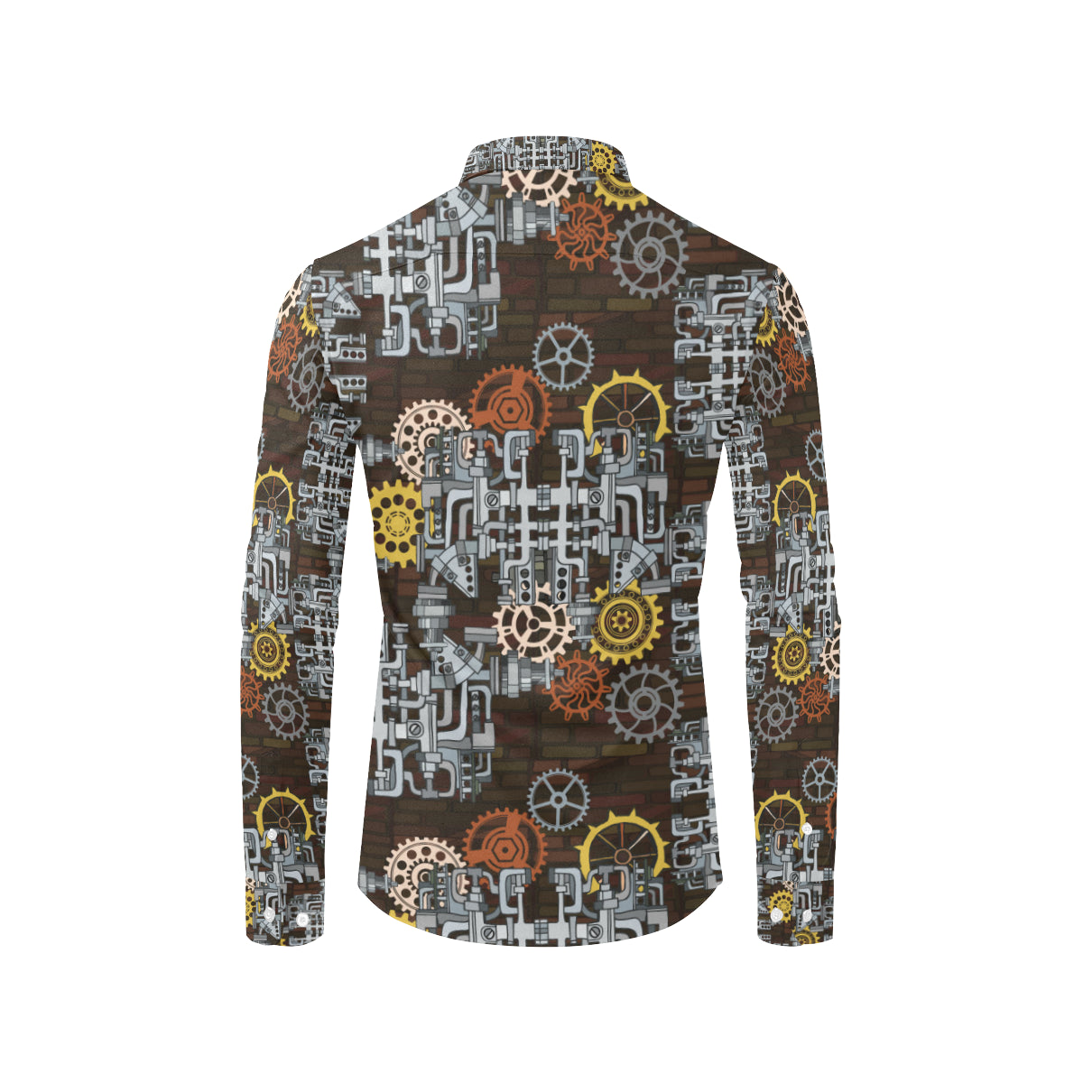 Mechanic Pattern Print Design 04 Men's Long Sleeve Shirt