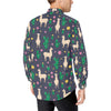 Llama Cactus Pattern Print Design 012 Men's Long Sleeve Shirt