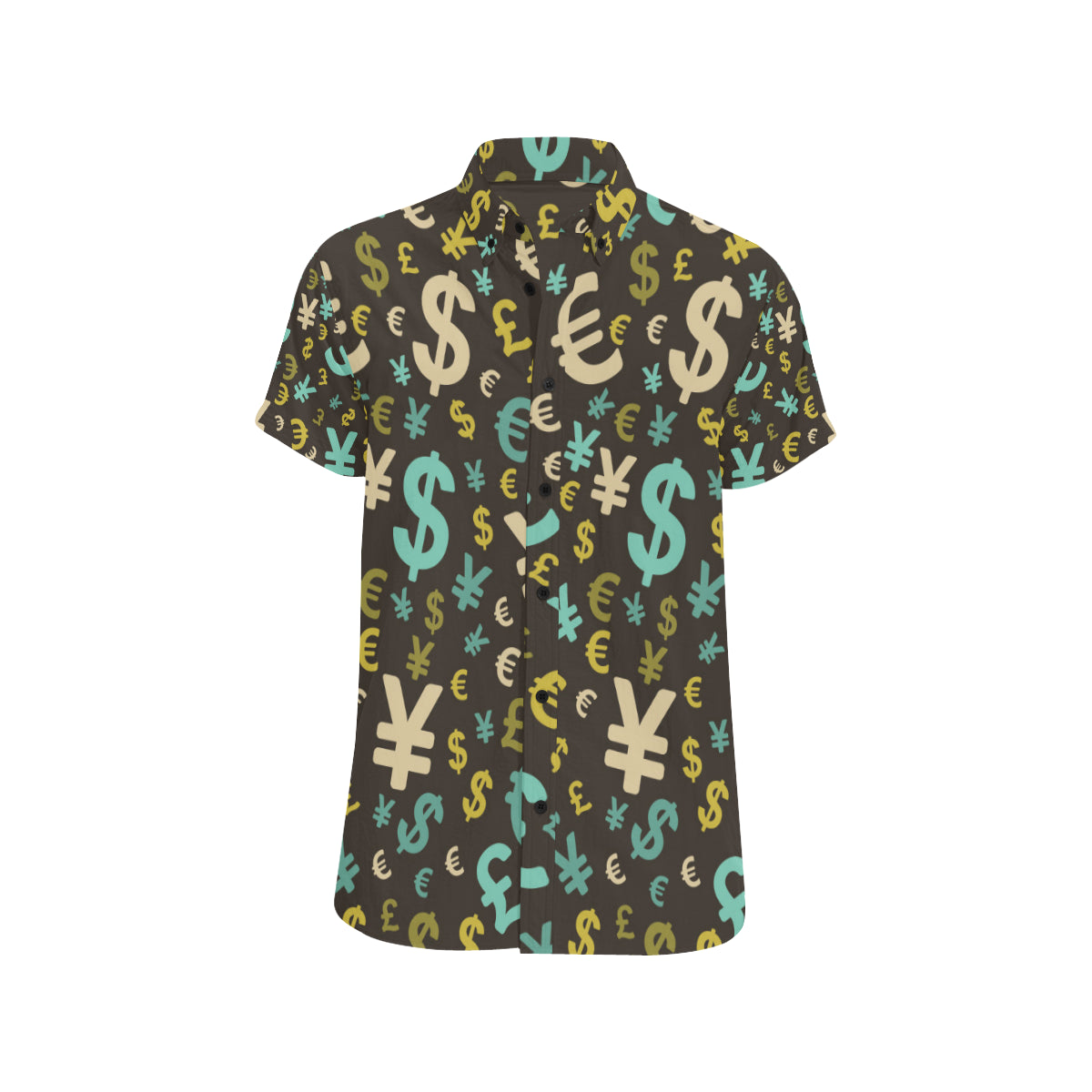 Money Pattern Print Design 01 Men's Short Sleeve Button Up Shirt