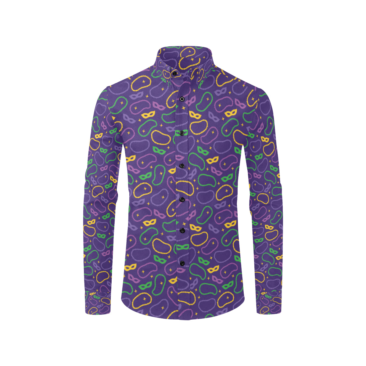 Mardi Gras Pattern Print Design 04 Men's Long Sleeve Shirt