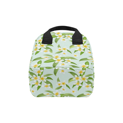 Yellow Plumeria Pattern Print Design PM024 Insulated Lunch Bag