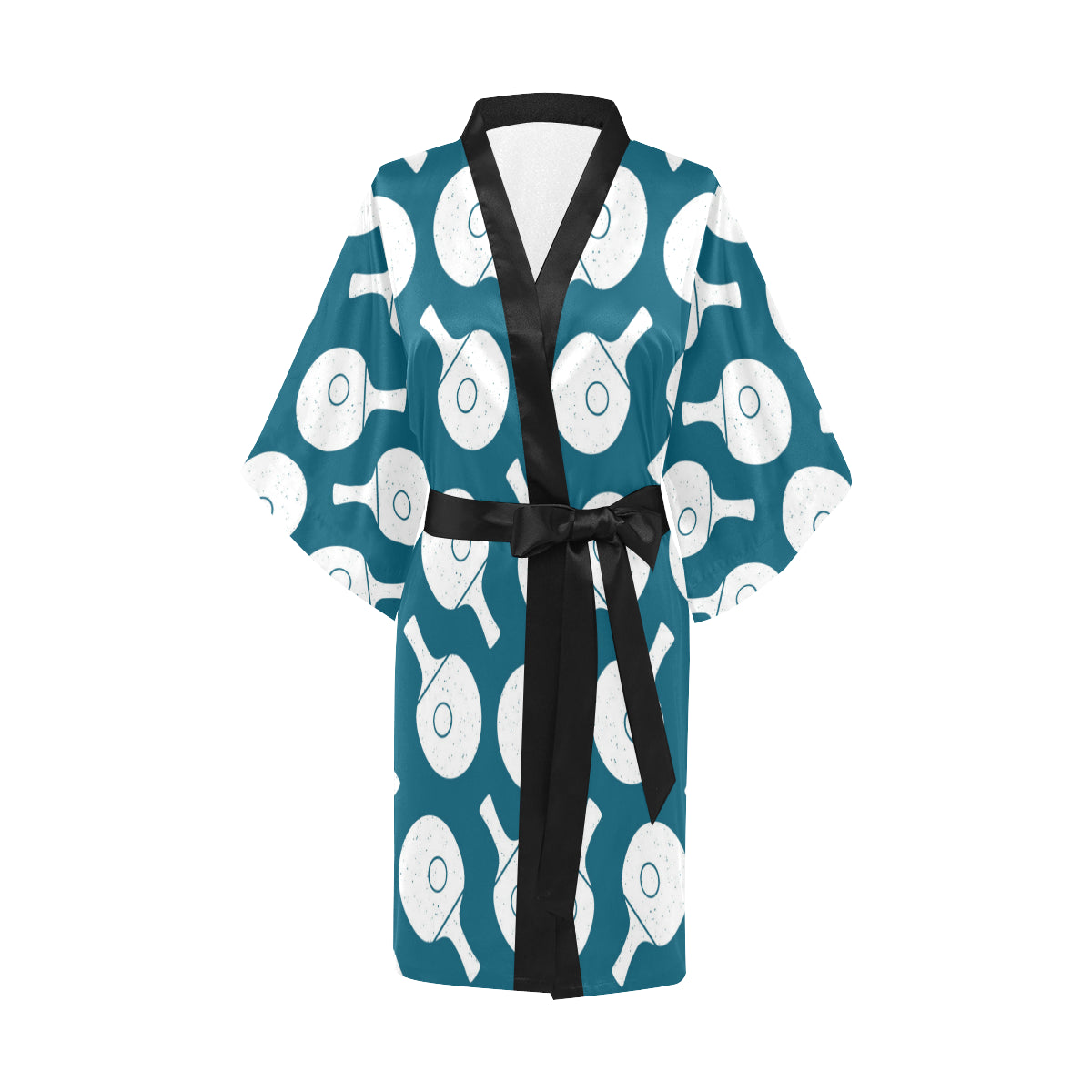 Ping Pong Pattern Print Design A02 Women's Short Kimono