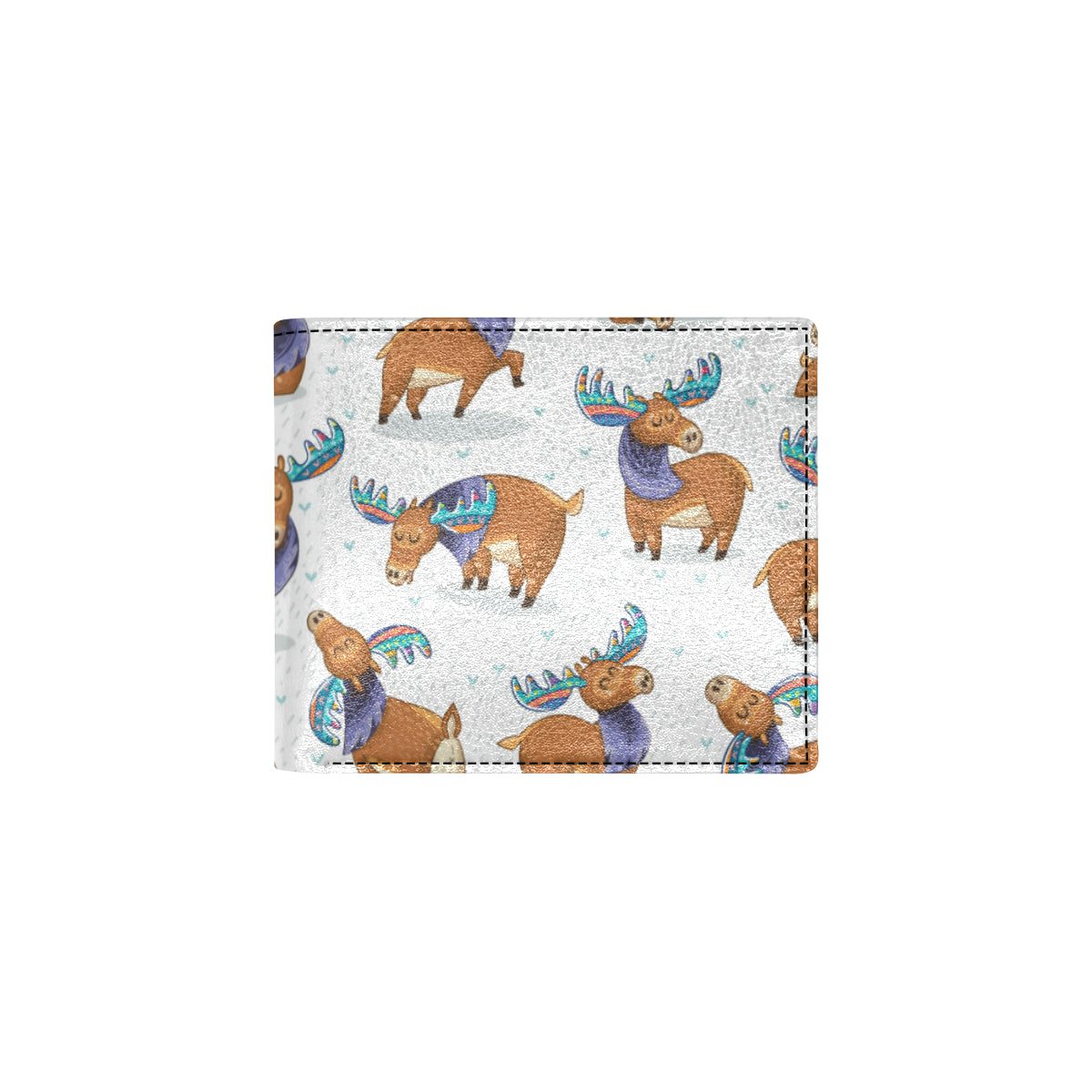 Moose Cute Pattern Print Design 01 Men's ID Card Wallet