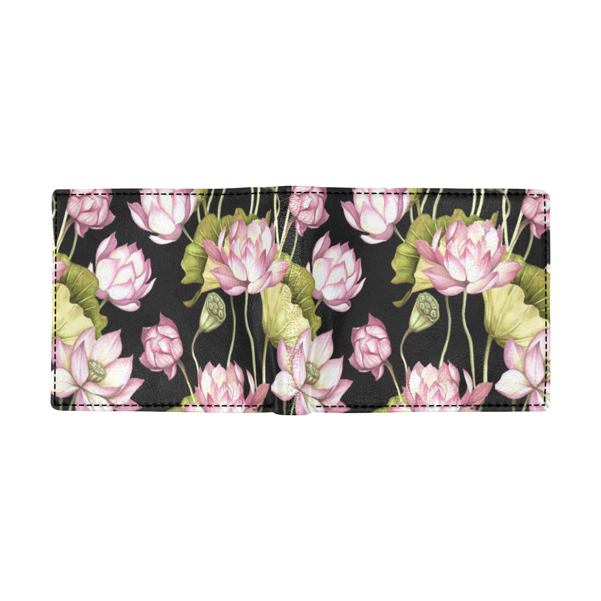 Water Lily Pattern Print Design WL06 Men's ID Card Wallet