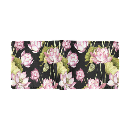Water Lily Pattern Print Design WL06 Men's ID Card Wallet