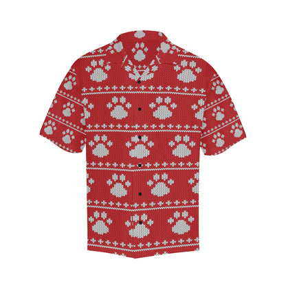 Knit Paw Pattern Print Design 03 Men's Hawaiian Shirt