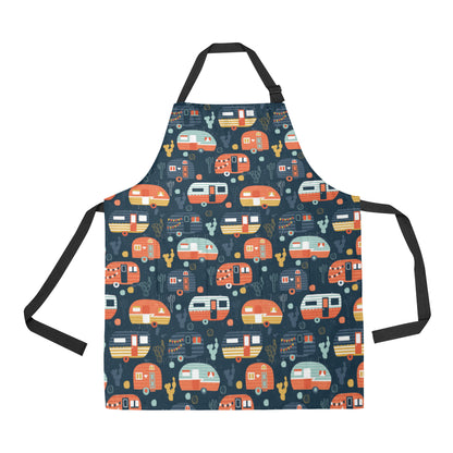 Camper Caravan Print Pattern Apron with Pocket