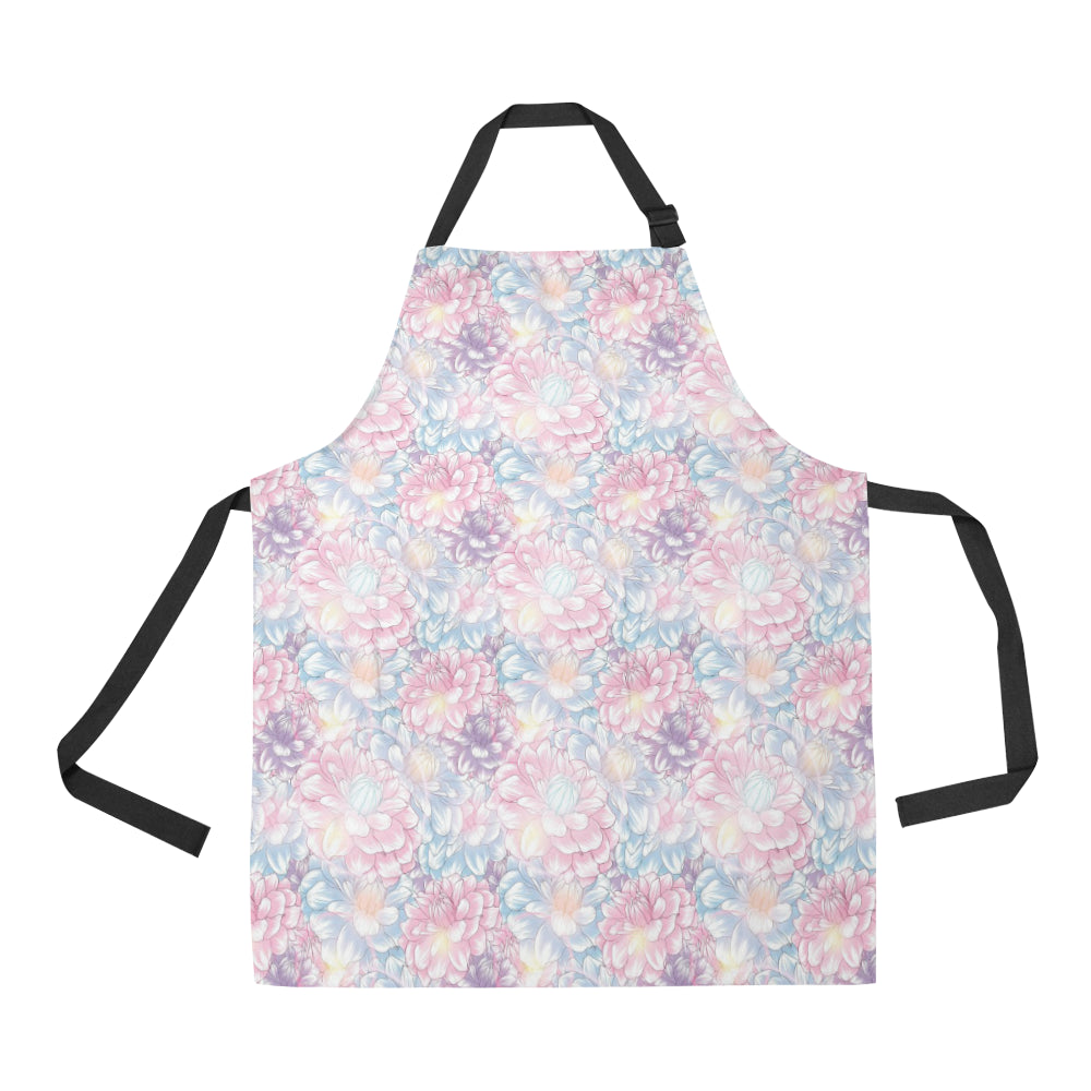 Dahlia Pattern Print Design 01 Apron with Pocket