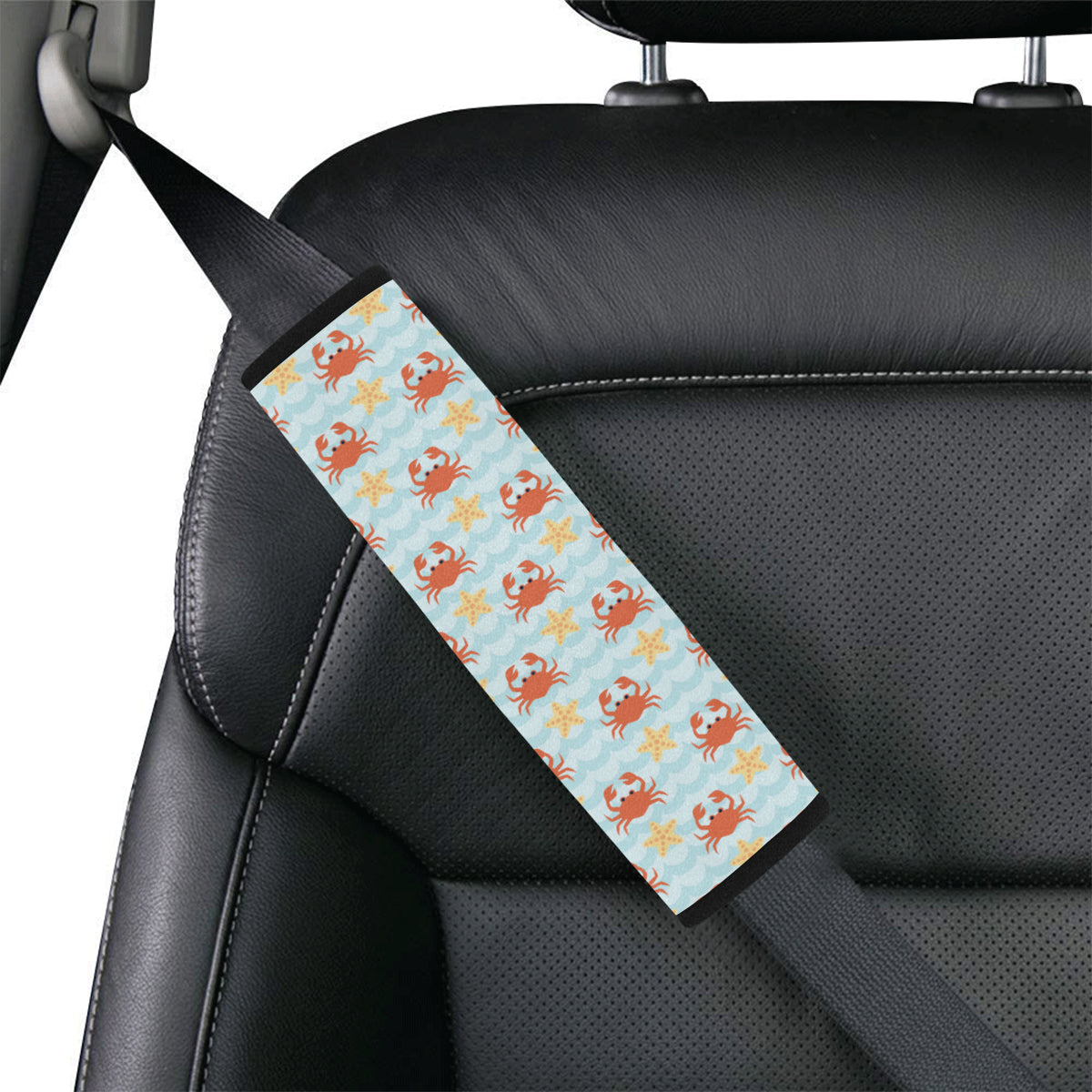 Crab Pattern Print Design 03 Car Seat Belt Cover