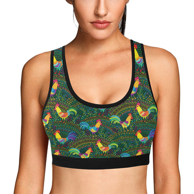 Rooster Pattern Print Design A01 Sports Bra