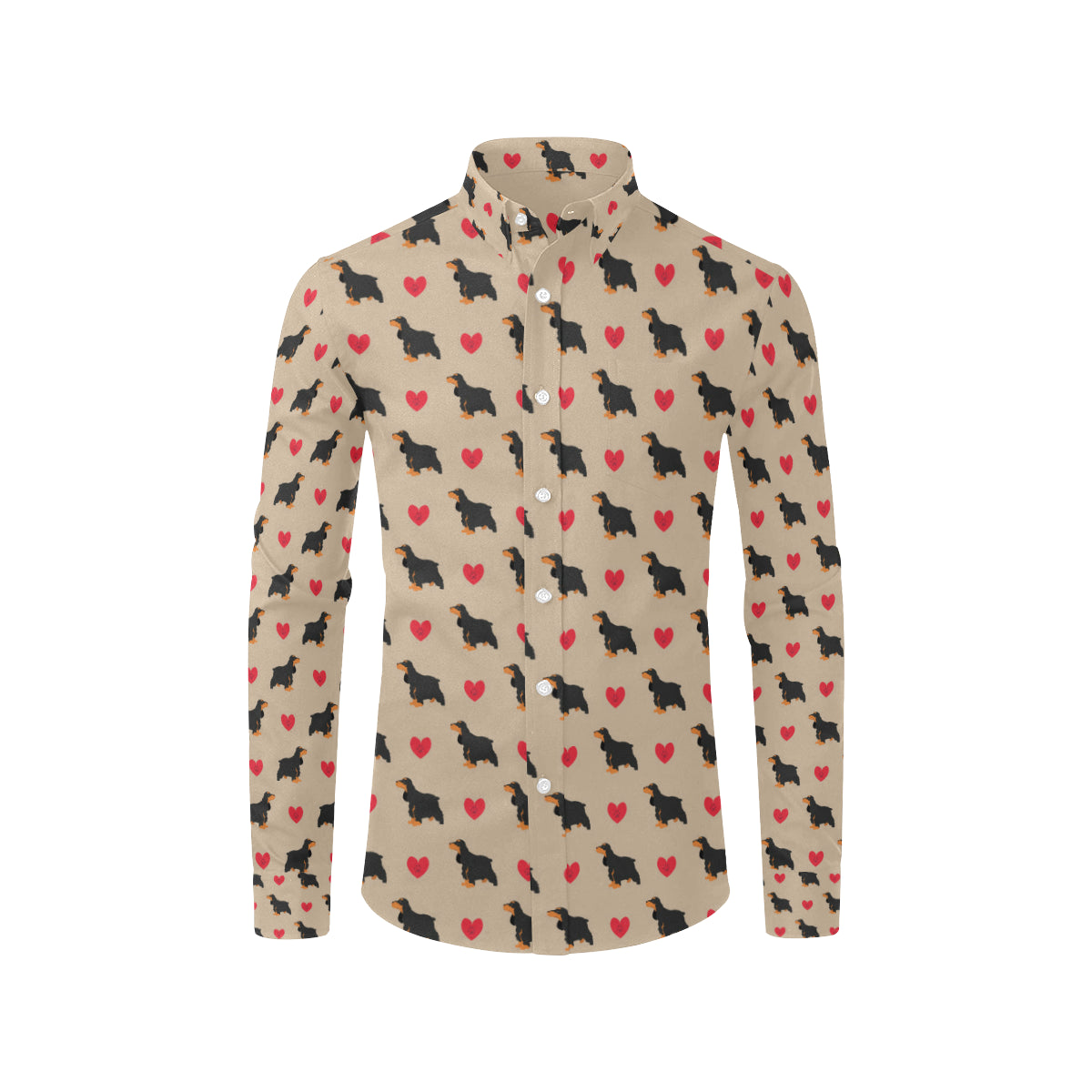 Cocker Pattern Print Design 02 Men's Long Sleeve Shirt