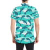 Dolphin Design Print Pattern Men's Short Sleeve Button Up Shirt