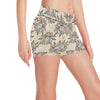 lotus Boho Pattern Print Design LO05 Yoga Shorts