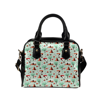 Camper Tent Pattern Print Design 01 Shoulder Handbag