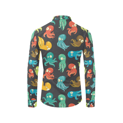 Octopus Pattern Print Design A01 Men's Long Sleeve Shirt