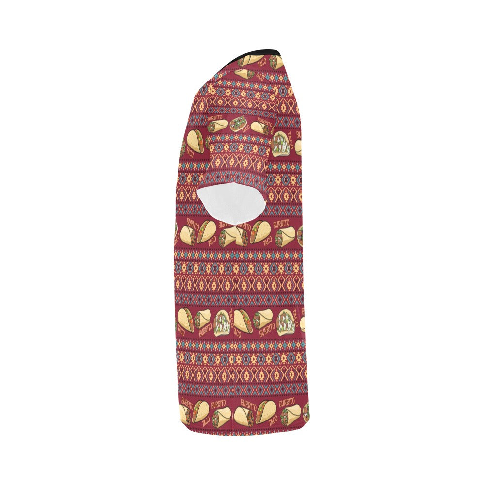 Burrito Taco Print Design LKS302 Men's All Over Print T-shirt
