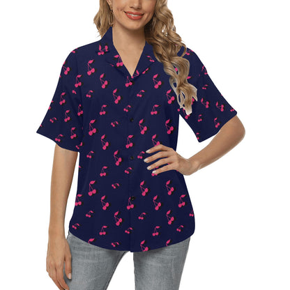 Cherry Pattern Print Design 02 Women's Hawaiian Shirt