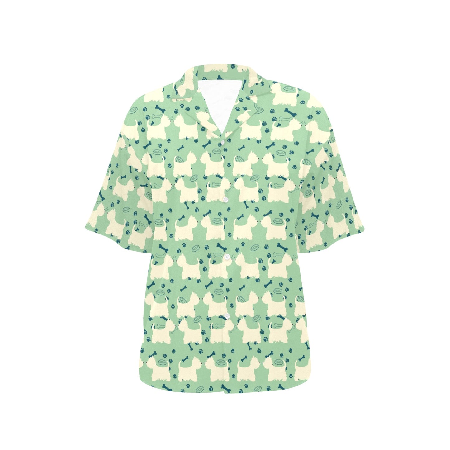 Scottish Terriers Print Design LKS302 Women's Hawaiian Shirt