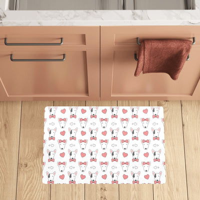 Bull Terriers Pattern Print Design 08 Kitchen Mat