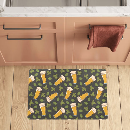 Beer Iris Pattern Print Design 02 Kitchen Mat