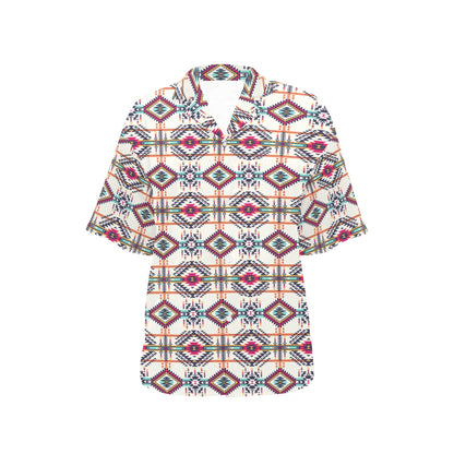 Indian Navajo Art Themed Design Print Women's Hawaiian Shirt