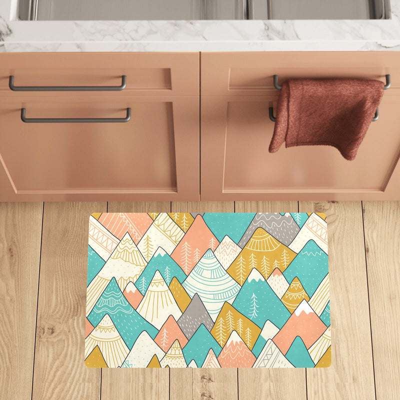 Mountain Pattern Print Design 02 Kitchen Mat