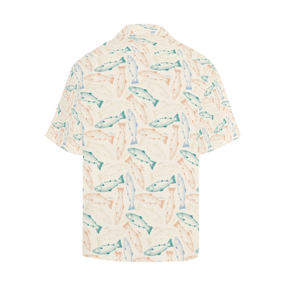 Salmon Fish Print Design LKS305 Men's Hawaiian Shirt