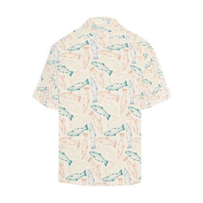 Salmon Fish Print Design LKS305 Men's Hawaiian Shirt