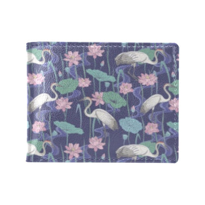 Water Lily Print Design LKS306 Men's ID Card Wallet