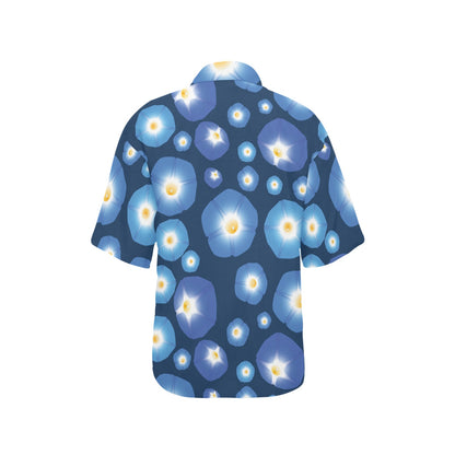 Morning Glory Pattern Print Design 02 Women's Hawaiian Shirt